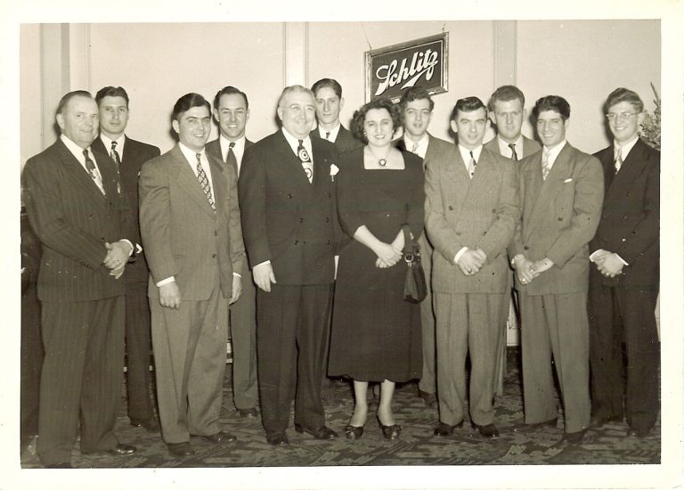 The Incardonas with 1950s Schlitz management team.